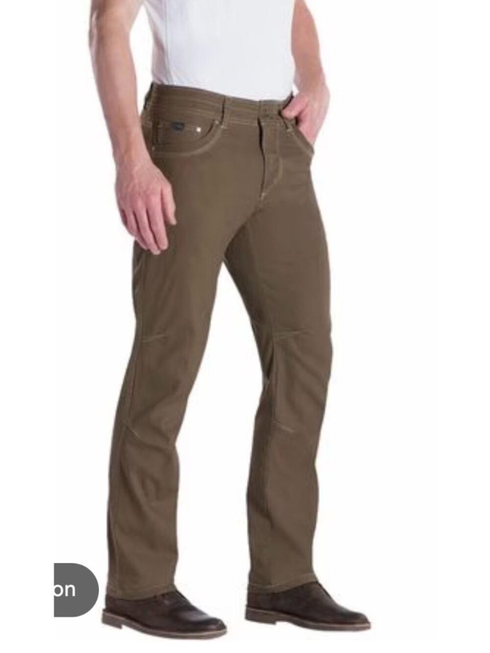 KUHL Kanvus Jean Woven Canvas Straight Leg Mens 32x34 Khaki Performance Work